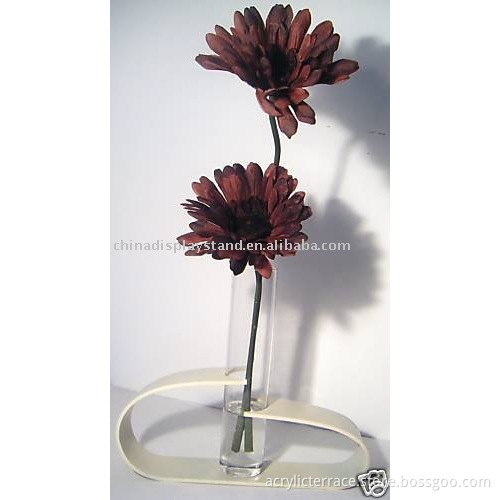 Acrylic & Brown Flower Vase Stand